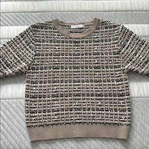 Short Sleeve Plaid Knit -